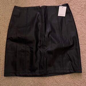 Black leather skirt
